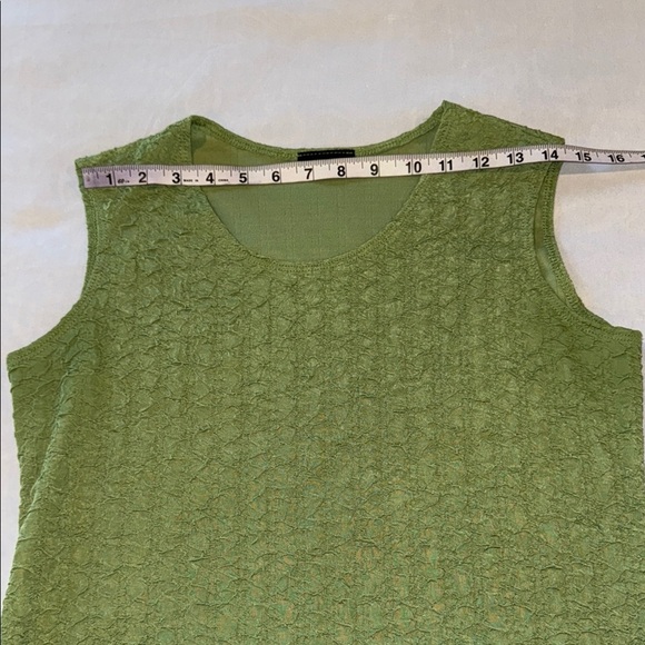 initiatives Tank Top Green Textured Sleeveless Shirt Blouse Women's Size S - Picture 5 of 8